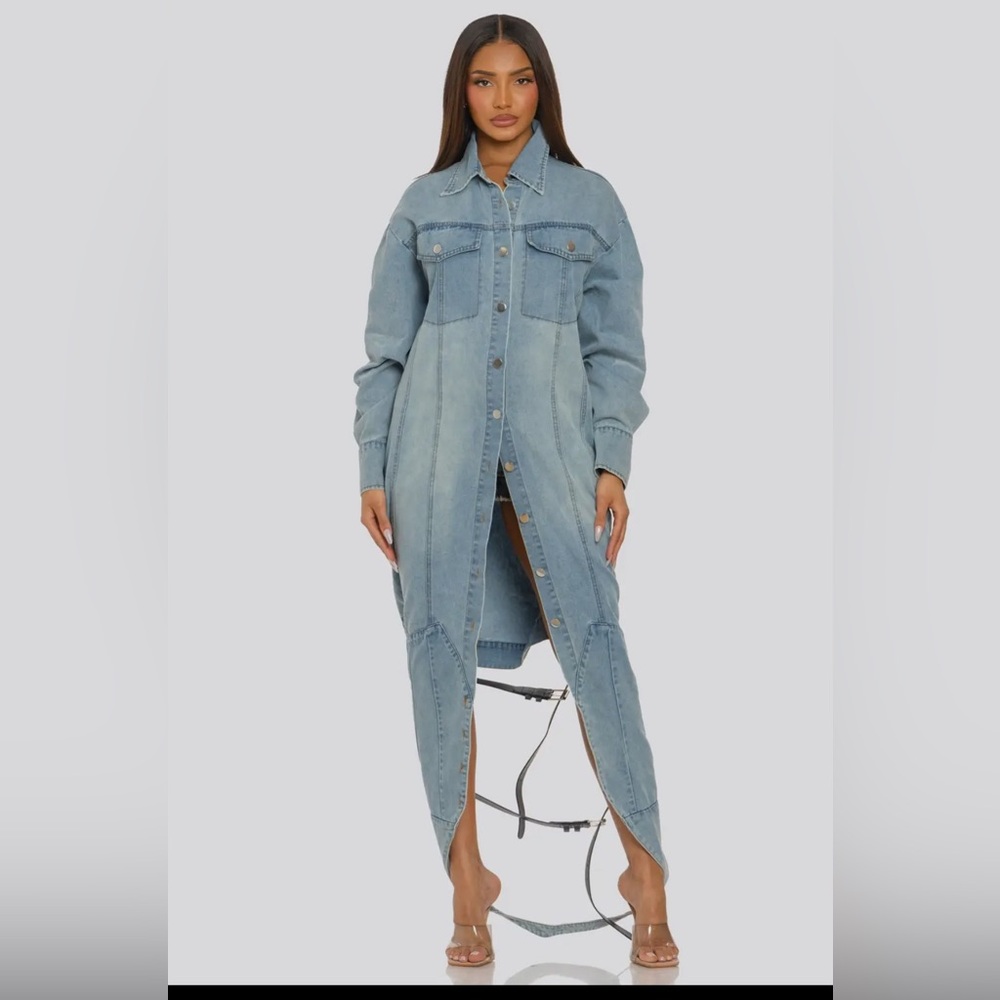 Stylish Long Denim Dress